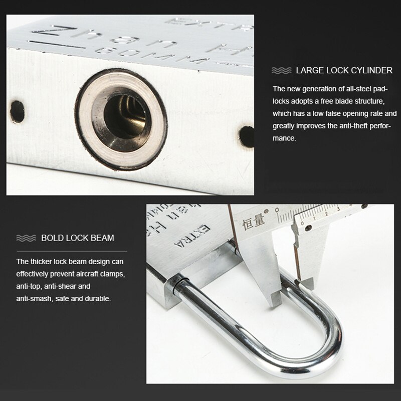 30/40mm Steel Padlock Head Lock Small Locks Door Waterproof Rustproof Not Rust Lock Core Not Opening Each Other Include 4 keys
