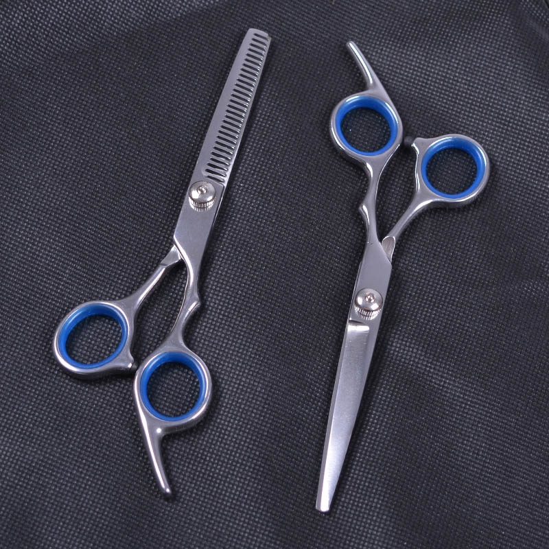 6 Inch Cutting Thinning Styling Tool Hair Scissors Stainless Steel Salon Hairdressing Shears Regular Flat Teeth Blades