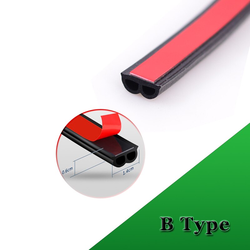 5 Meter B D Z P Type Auto Deur Afdichting Strip Auto Sticker Rubber Geluidsisolatie Anti-Dust Geluidsisolatie afdichting Strip Accessoires: B Type
