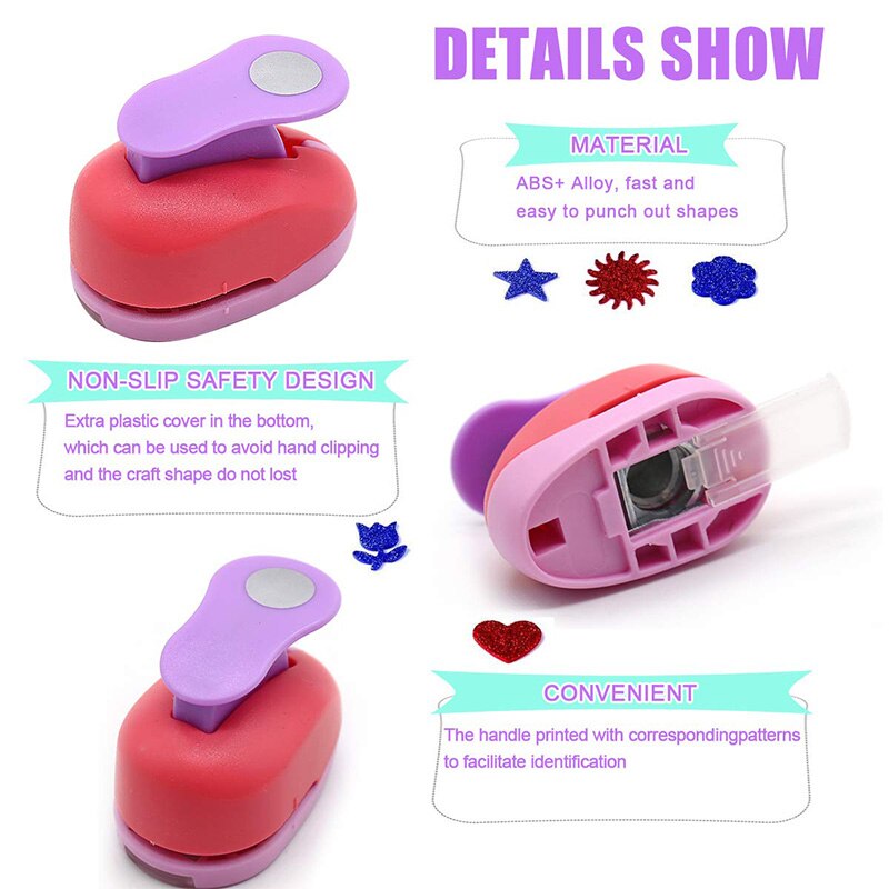 8 Pieces Paper Punches Craft Hole Punch Scrapbook Punches, Shapes Random for Kids Party Favors