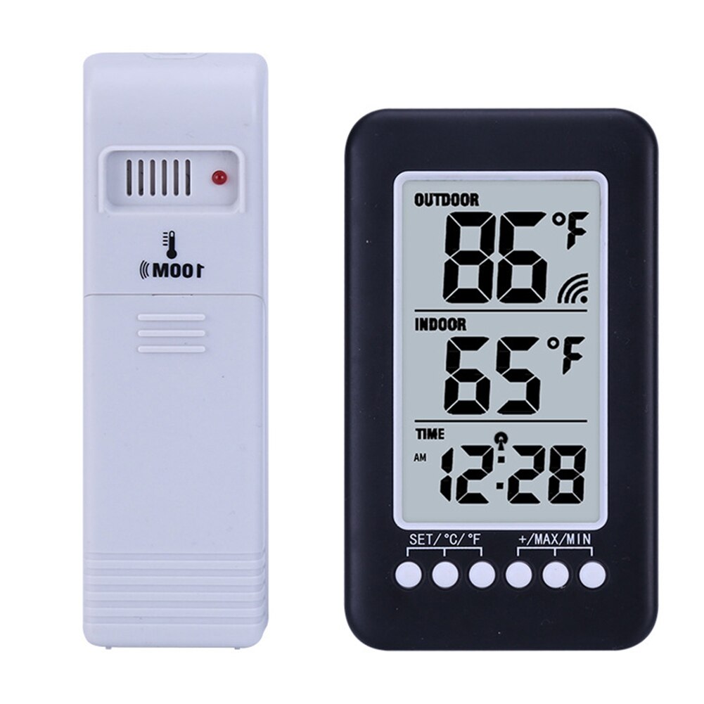+ 1 Sensor Thermometer 433 Mhz Alarm Weerstation Digitale Indoor/Outdoor