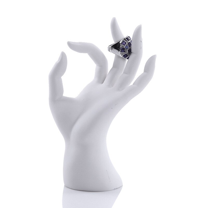 Elegante Resina Mannequin Anello Dell'orecchino Del Braccialetto Del Pendente Dei Monili Mostra Della Collana Del Supporto Del Basamento Del Busto Modello di Mostra Mostra Decorare Contatore Kit: OK Hand White