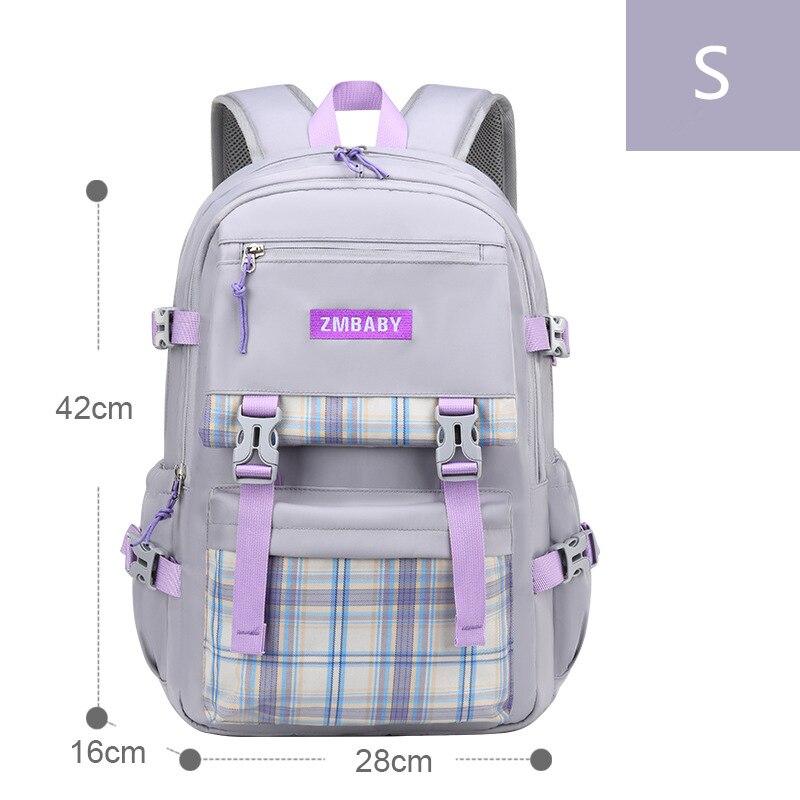 2022 neue Schule Taschen Für Mädchen Wasserdichte Licht Gewicht freundlicher Rucksäcke Bookbags Druck freundlicher Schule Rucksack mochila: S bläulich grau