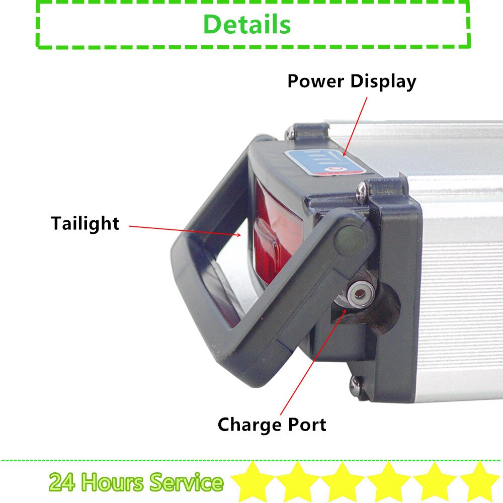 E-bike Battery Box City Bike Rear Rack Luggage Carrier E-bike Battery Box 36V 48V Battery Box 40 50 52 60 pcs 18650 Cells