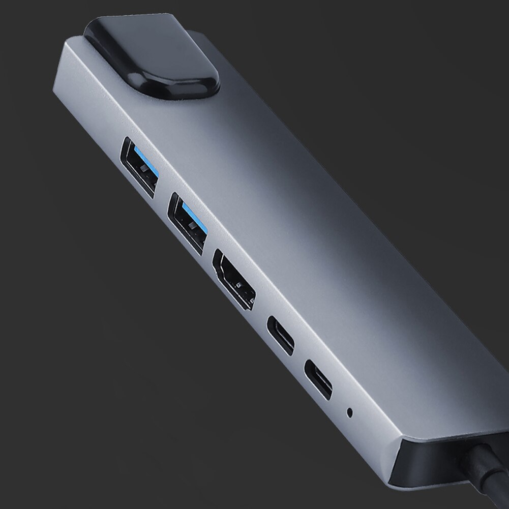 Multi Usb Docking Hub Converter 2 Usb 3.0 Hdmi-Compatibel Type-C Pd RJ45 6 In 1 Pc adapter Notebook Accessoires USB-C Hub