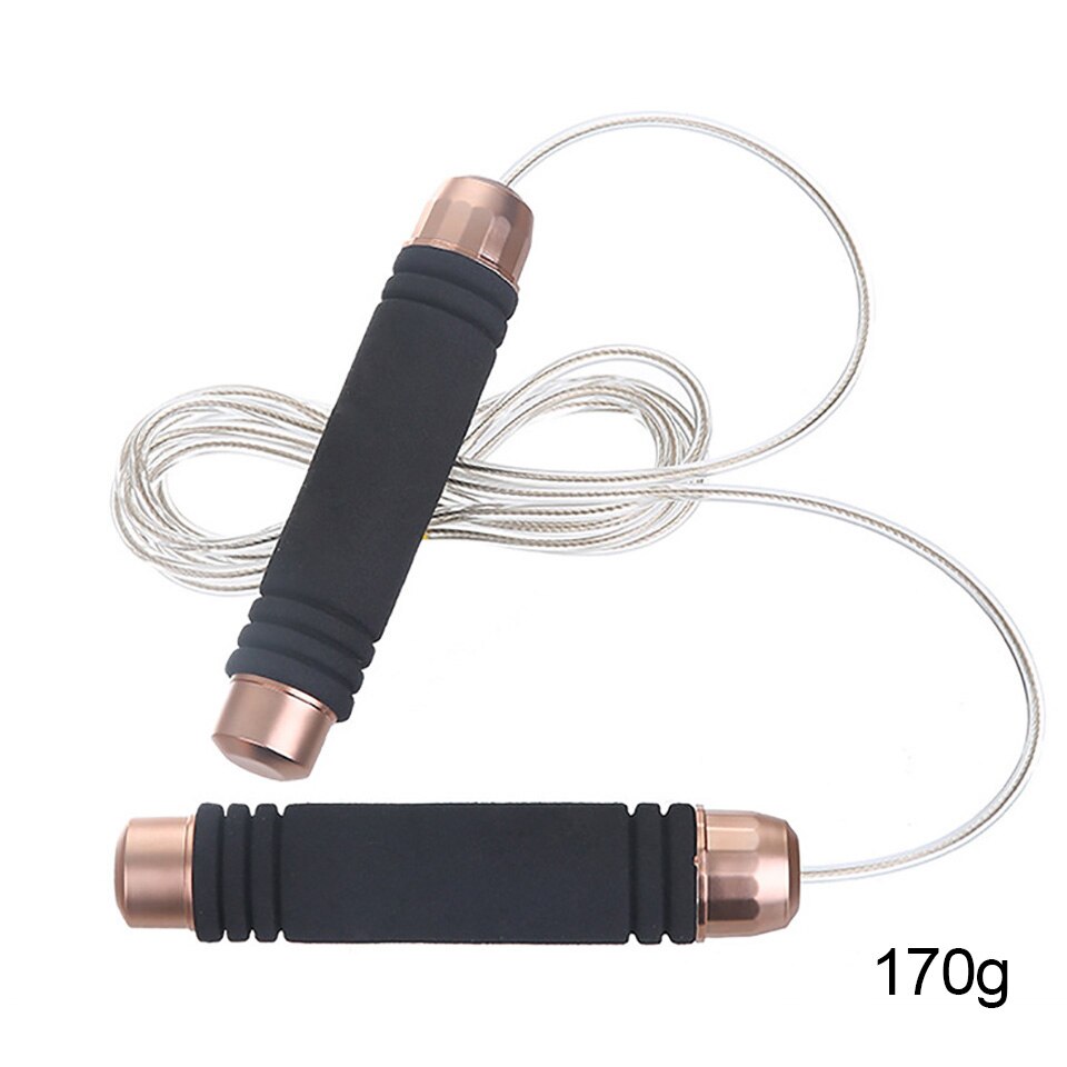 GOBYGO Steel Wire Weight-bearing Skipping Rope Jumping Rope Competition Yoga Fitness Training Home Portable Fitness Equipment: Type A-Black 170g