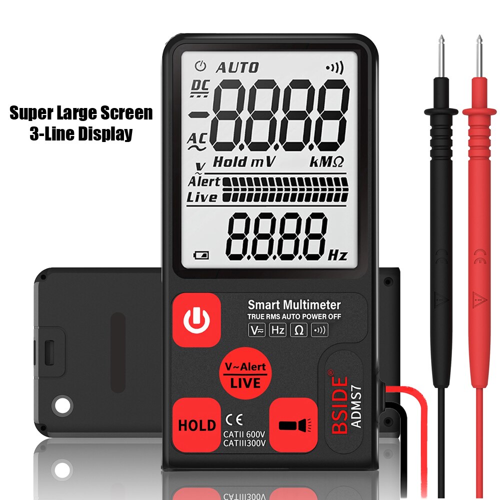 Newdigital multimeter true rms auto range lcd automatisk smarte multimetere spenning ammeter tester