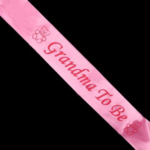Baby Shower Sash Party Decoration Mom To Be/Grandma/Auntie/Nanny/Big Sister Sash Satin With Glitter Baby Shower Party Supplies: Pink Grandma To Be