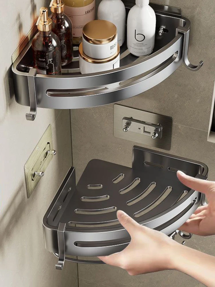 Shower Caddy Corner Hanging Rack Bathroom Organizers and Storage Floating Shelves for Wall no Drilling Corner Shelf Wall Mounted