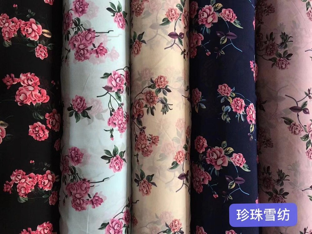 150cm de ancho, tela de cuentas de gasa, patrón de flores, se puede ver a través para falda, traje, diadema, CH-0065