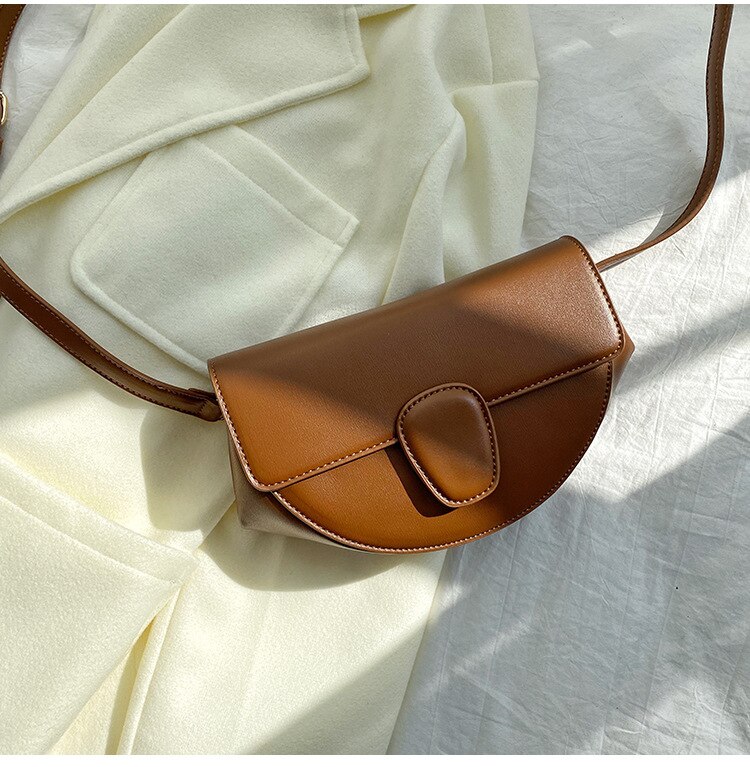 Frauen pu Leder shell Handtasche Weibliche Klappe Crossbody Umhängetasche Mädchen Casual Zipper Schulter Tasche Bolsa Feminina: Brown