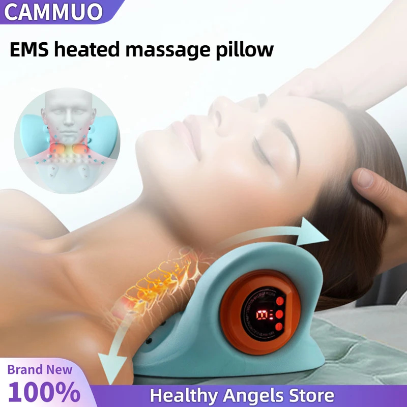 Masajeador de cuello eléctrico, Airbag con calefacción infrarroja USB, tracción de cuello, vibración, hombro, columna Cervical, soporte para hombros, relajación