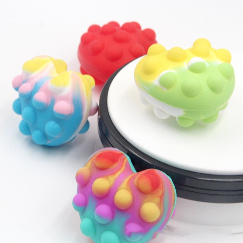 Kawaii 3D Liefde Ballen Decompressie Squishy Bal Push Bubble Pops Fidget Speelgoed Vingertop Anti-Stress Verlichten Squeeze Speelgoed Voor kids