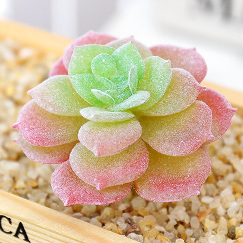 1Pc Groen Paars Rood Massaal Kunstmatige Vetplanten Planten Tuin Decoratie Bloemstuk Badkamer Accessoires Plant