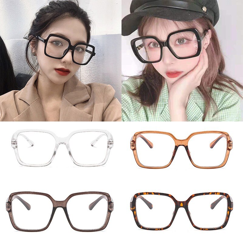 Women Eyeglasses Big Frame Glasses Classic Anti-blue Light Glasses Black Radiation Goggles Spectacles Eyeglasses 1pc