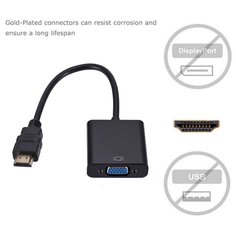 Adaptateur HDMI vers VGA hd1080 p, câble convertisseur pour Xbox, PS4, PC, portable, TV box, écran de projecteur HDTV