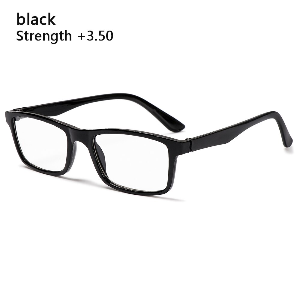 + 1.0 ~ + 4.0 Ultralight Pc Frames Leesbril High-Definition Vision Care Unisex Draagbare Verziend Brillen: black 3.50