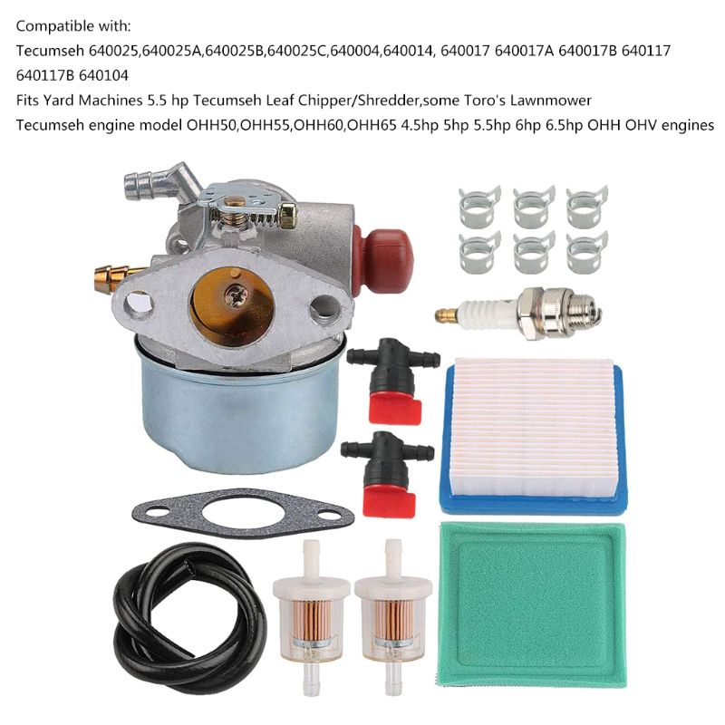 Manguera de combustible para filtro de aire de carburador, para motor Tecumseh 640017 640117B 640025C HOR OHV 5 5,5 6 hp OHH55 OHH60 OHH65 OHH45 OHH50 Moto