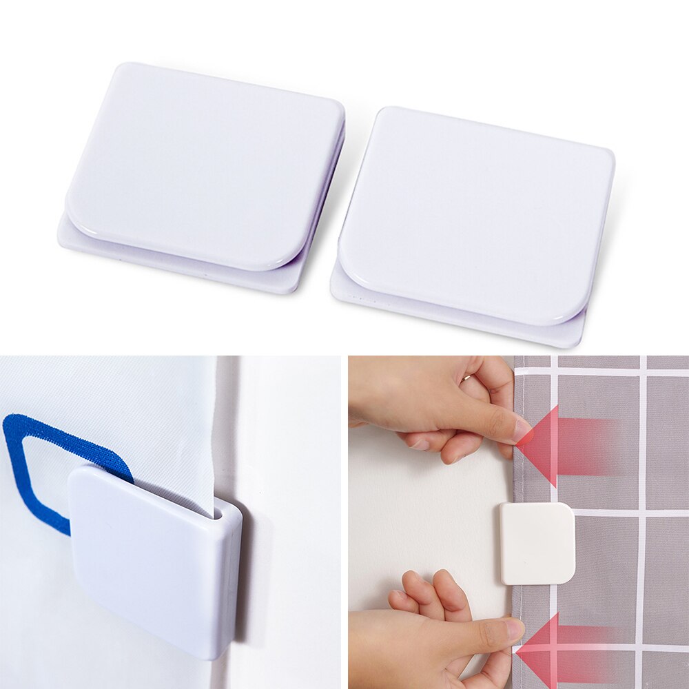 2 Stuks Douchegordijn Clips Badkamer Winddicht Anti Wind Artefact Gordijn Gesp Viscose Vaste Haak Naadloze Gordijn Clips