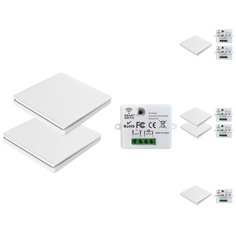 10A Wireless Contact Switch Light+433MHZ Wireless Electrical Home Remote Control Compatible For Google And Alexa Home