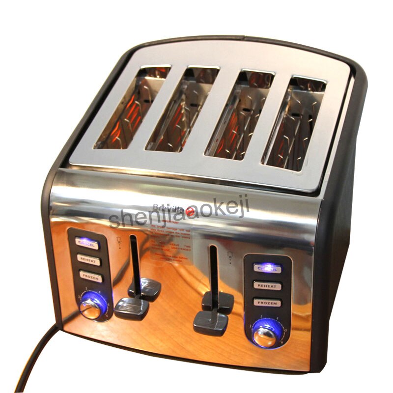 4slices Stainless steel Toaster automatic toaster electric oven toaster breakfast machine Baking Heating bread machine