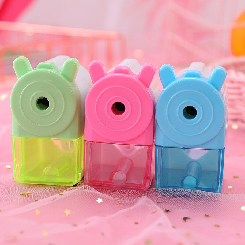 Sacapuntas de mano Kawaii, papelería para material escolar