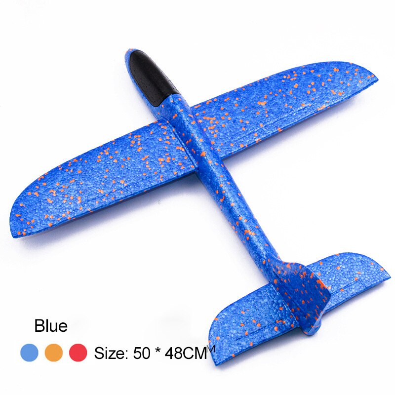 48CM Upgraded EPP Foam Plane Glider Hand Throw Airplane Aircraft Outdoor Launch Toys For Children Parent-child Interactive Toy: 48cm Blue