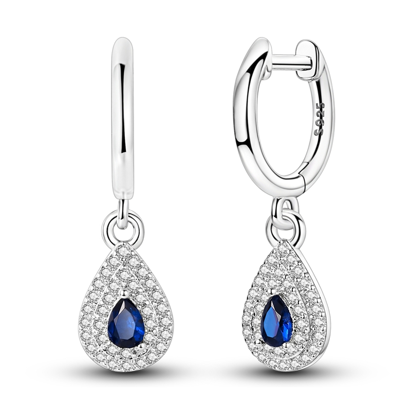 925 Sterling Silver Zirconium Hoop Earrings For Women Jewelry Anniversary Wedding Making Jewelry
