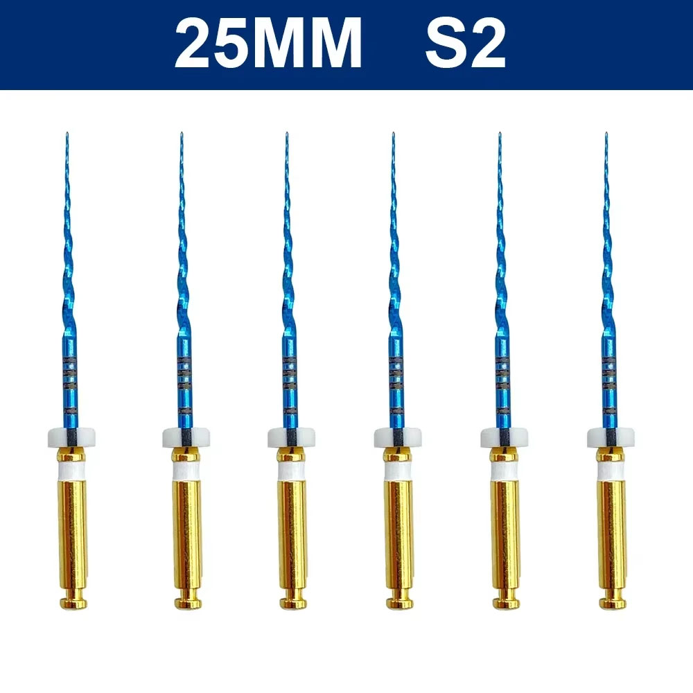 Dental Gold Flexible Files Endo Rotary Files Golden Endodontic Files 19/21/25mm Nickel Titainium Dentistry Root Canal Material: light green