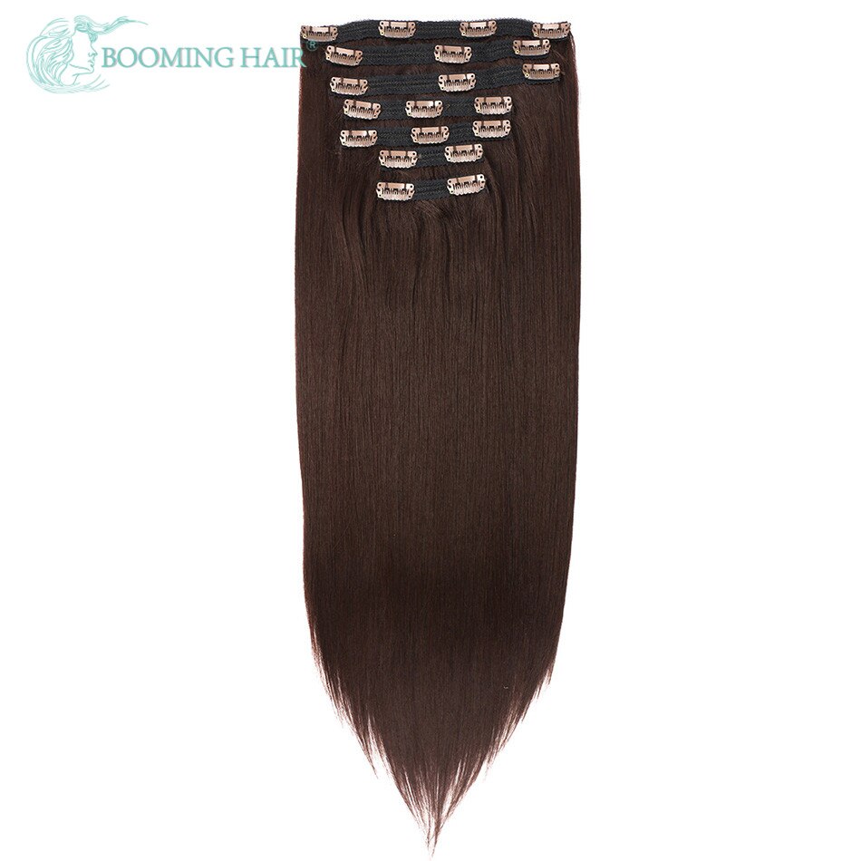 Straight Hair Synthetic Clip In Extensions 140G 24 Inches 7Pcs/Set For Women High Temperature Fiber By BOOMING HAIR: #4