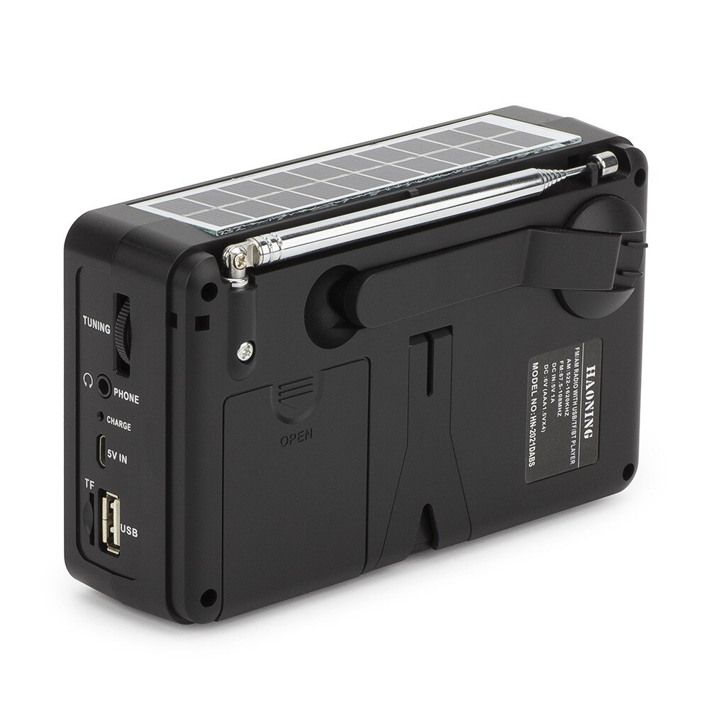 Draagbare Radio Hand Crank Am/Fm Emergency Radio Ontvanger Bluetooth Muziekspeler Met Led Zaklamp Ondersteuning Tf Card Usb spelen