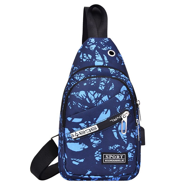 Male Shoulder Bags USB Charging Crossbody Bags Multifunctional Canvas Theft Chest Bags Short Trip Messengers Bag: 17