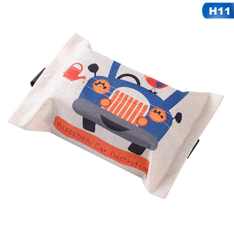 Tegneserie klud bilsæde ryg hængende opbevaring tissue taske boks container håndklæde serviet papirer taske kasse: H11