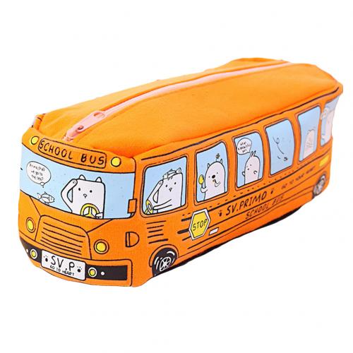 Kreative Karikatur Ebene Bus Bleistift fallen unisex Leinwand Stift Tasche Schreibwaren: Orange