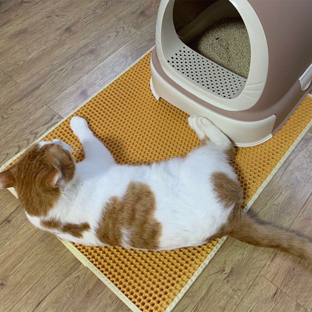 Katzenstreu Tablett matt Wasserdicht EVA Doppel Schicht Katze Selbst Reinigung Sandkasten Pad nicht Unterhose Haustier Wurf Kasten matt Für katze Wc