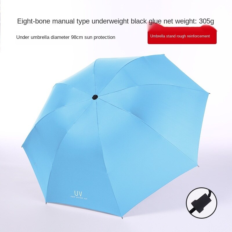 Parapluie pliant de poche pour femmes et hommes, Mini Parasol de poche pour filles, Parasol de voyage Portable Anti-UV: Bleu