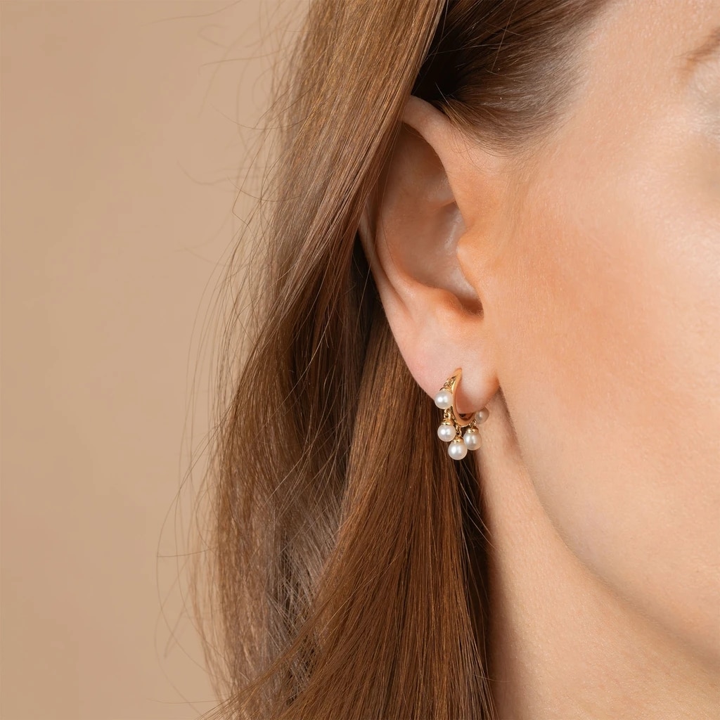 1pc øreben spænde huggie øreringe kvindelig krystal perle lille cirkel øreringe til kvinder minimalistiske smykker