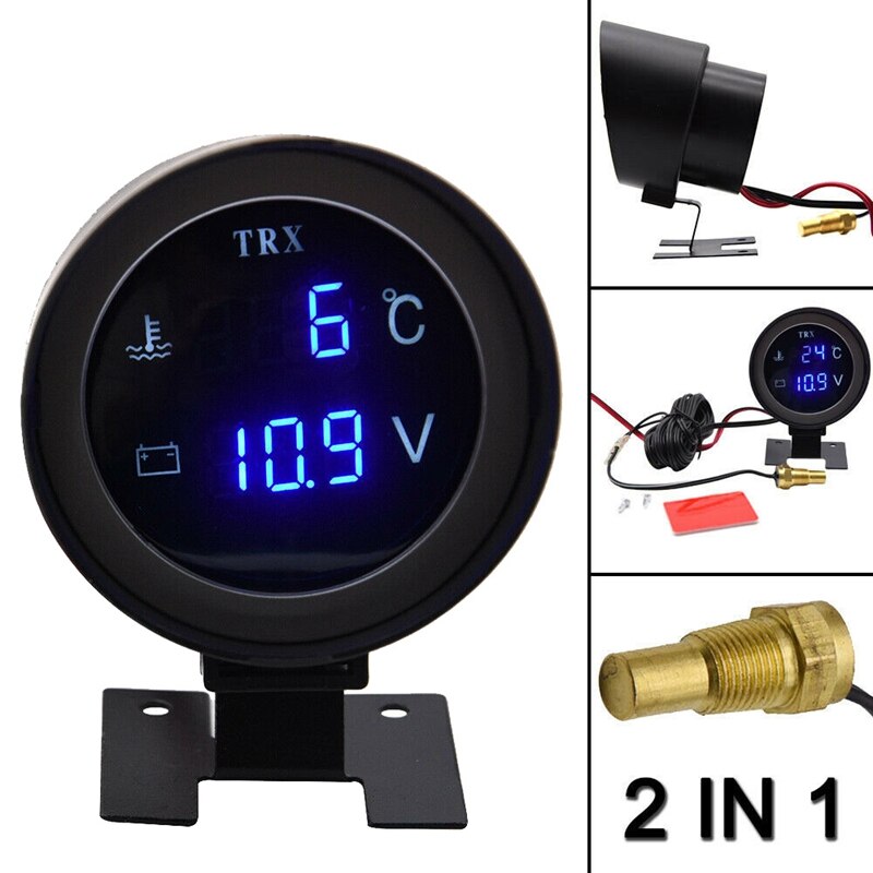 Car Universal LED Digital Water Temperature Meter Voltmeter Fuel Gauge: Default Title