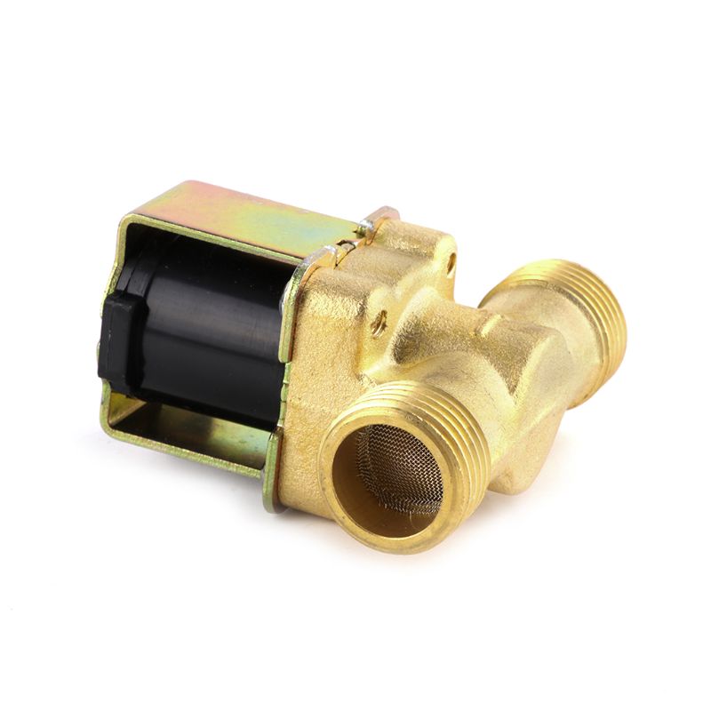 Válvula de entrada de agua de cobre , normalmente cerrada, 4 puntos DC12V, calentador de agua Solar, válvula solenoide de bobina solenoide, 19QE