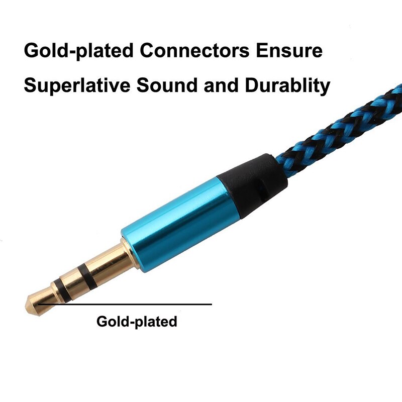 1m 3.5mm bil nylon aux kabel hann til hann plugg ledning bil lydkabel høyttaler linje for auto høyttaler hodetelefoner xiaomi huawei