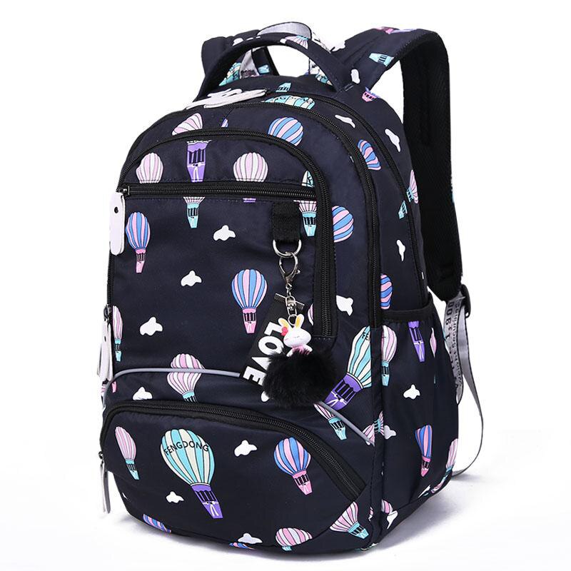 Grote Schooltas Leuke Student School Rugzak Gedrukt Waterdicht Bagpack Basisschool Boek Tassen Voor Tienermeisjes Kids Mochila: Black ballon