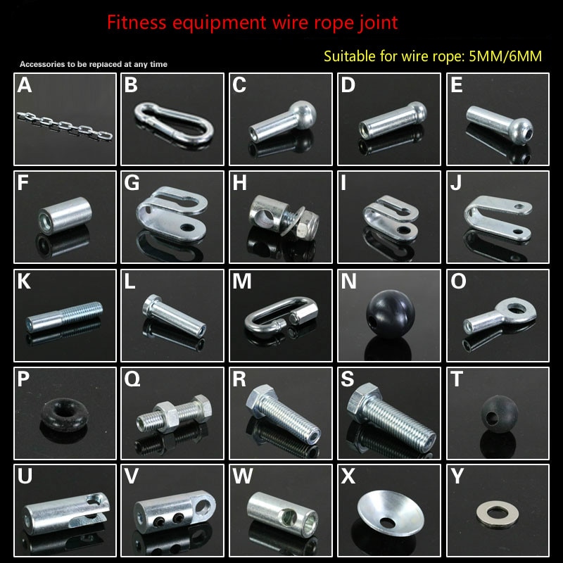 Stahldraht-Zubehör, Fitnessstudio, Fitnessgeräte, Drahtseilverbindungen, anaerobe ÜSpund, Metallbegrenzungskugel, hohle Schraubklemmen, Dichtung