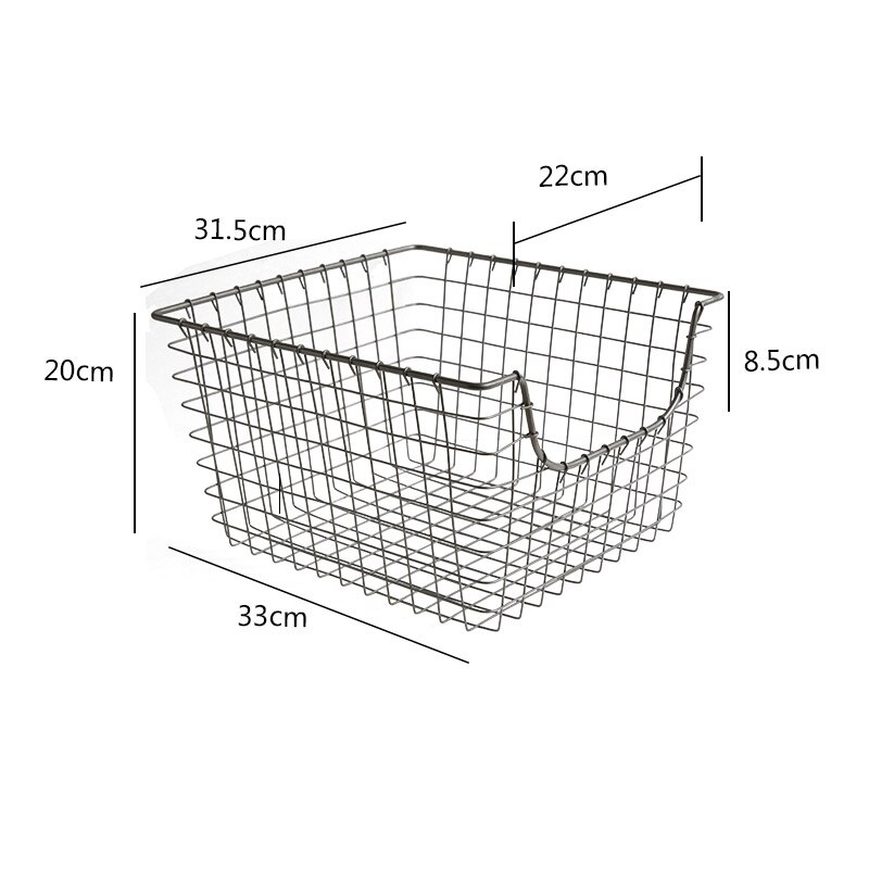 Wire Metal Basket for Kitchen, Office, Bathroom, Mudroom, Entryway, Laundry Room: Large