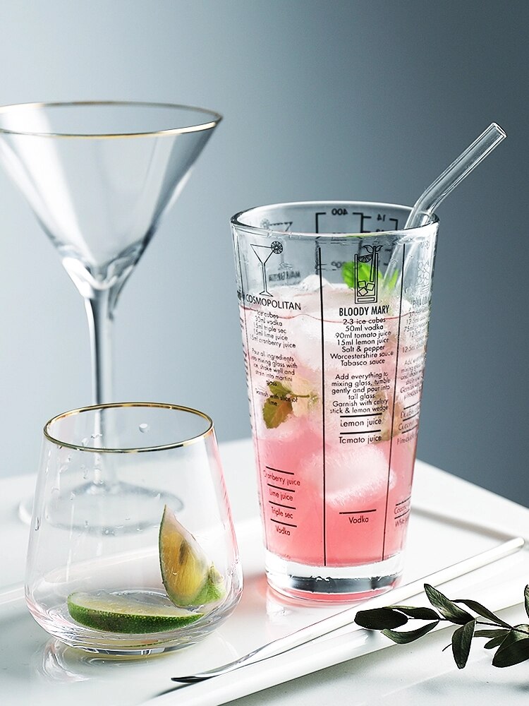 -Selling Bartending Cup Met Schaal Sneeuw Gram Cup Transparant Melk Thee Hand Shaker Bar Cocktail Shaker Wijn Set