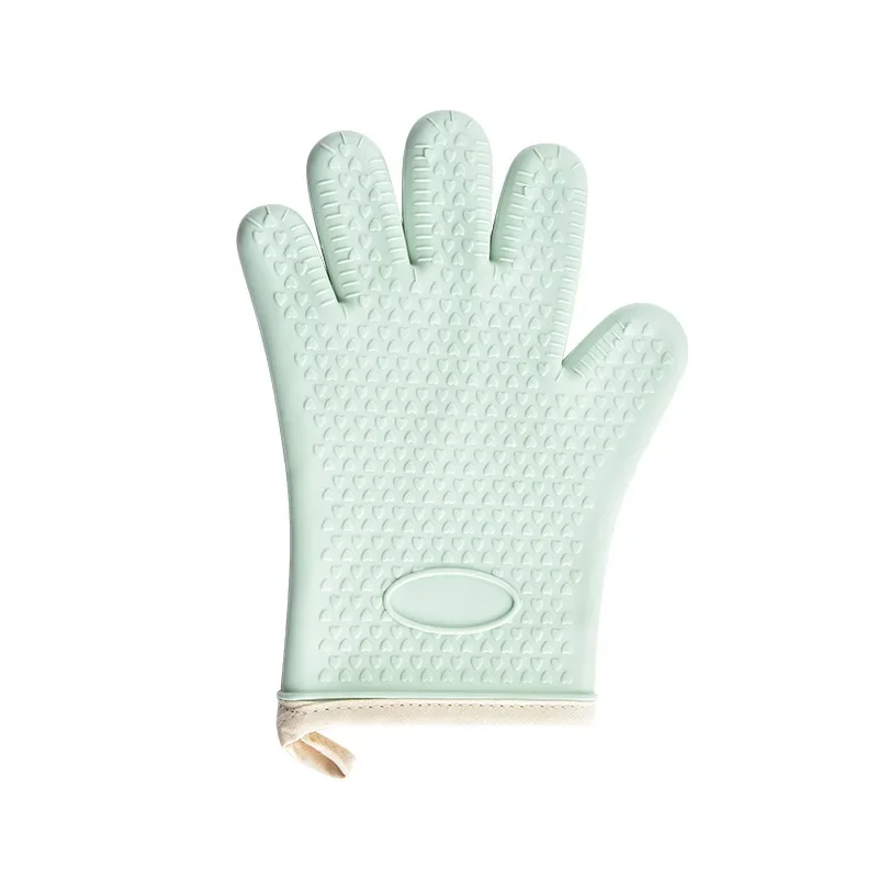 Barbecue Oven Gloves Anti-slip Heat Insulation Cooking Tools and Barbecue 1pair High Temperature Resistance Anti-scald Thicken: Red