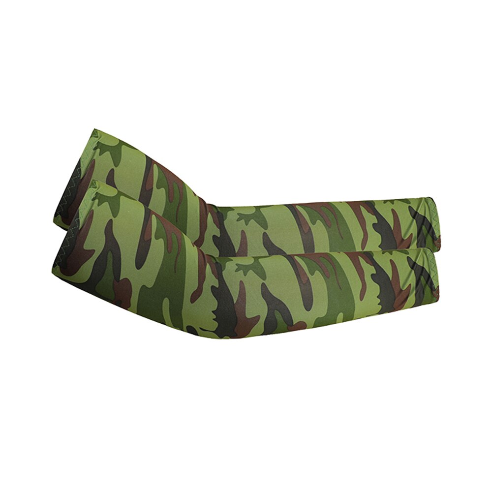 1 paio di sport estivi assorbenti per il sudore protezione UV Unisex set di bracci freddi per ciclismo pallacanestro correre maniche da braccio da pallavolo: Camo Army Green