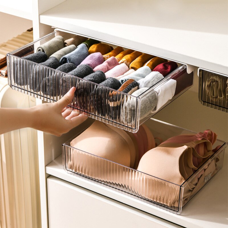 Cajón organizador de gran capacidad para debajo del escritorio, bandeja autoadhesiva, caja de almacenamiento para mesa, cajón de papelería para oficina, organizador para el hogar