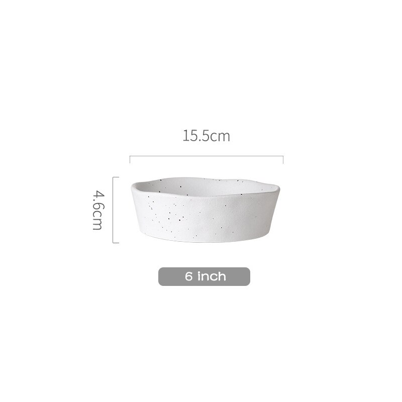 Newly ceramic dinner plate Nordic style rice salad dinner plate retro porcelain dinner plate household tableware set: 6inch Salad bowl