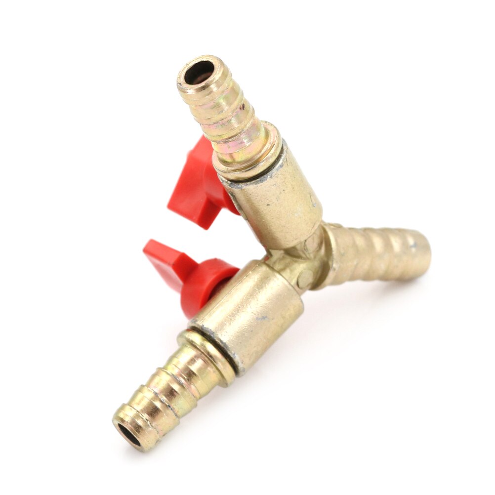 Brass 1pc 3-Way Shut Off Ball Valve Stainless Steel Valve Clamp Fitting Hose Barb Fuel Gas For Garden Irrigation