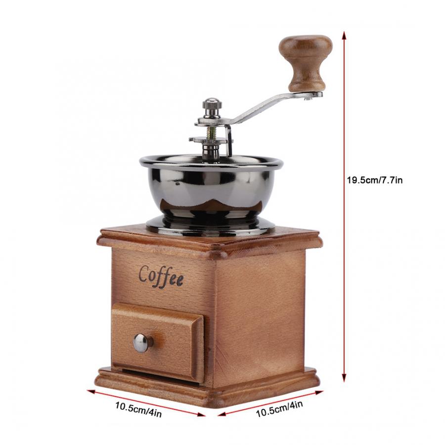 Koffieboon Grinder Koffiezetapparaat Koffie Spice Braam Molen Houten Metalen Retro Mini Handkoffiemolen Handgemaakte Maschine